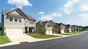 street of suburban homes